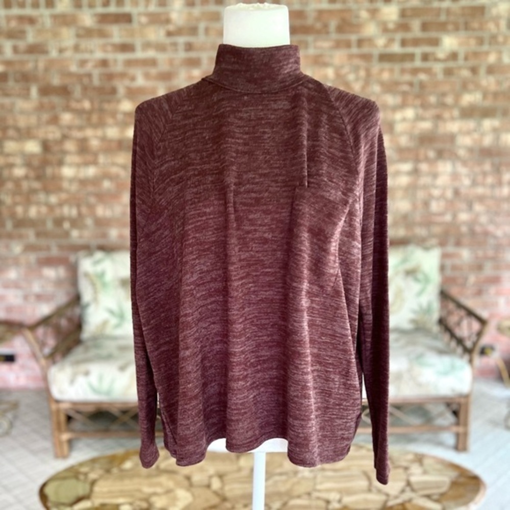 BDG Urban Outfitters Sweater Mock Neck Dolman Sleeve Brown Grey M Relaxed Casual